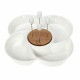 Cryspo Trio Σετ 4 Μπολ Πορσελάνινα Σε Ξύλινη Βάση Lotos Bamboo Π29xΜ29xΥ5cm 65.000.132