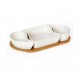 Cryspo Trio Σετ 3 Μπολ Οβάλ Πορσελάνινα Σε Βάση Bamboo 65.000.140