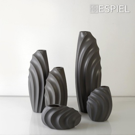 Espiel Διακοσμητικό Βάζο Κεραμικό Γκρι 18.8x57cm MIG128