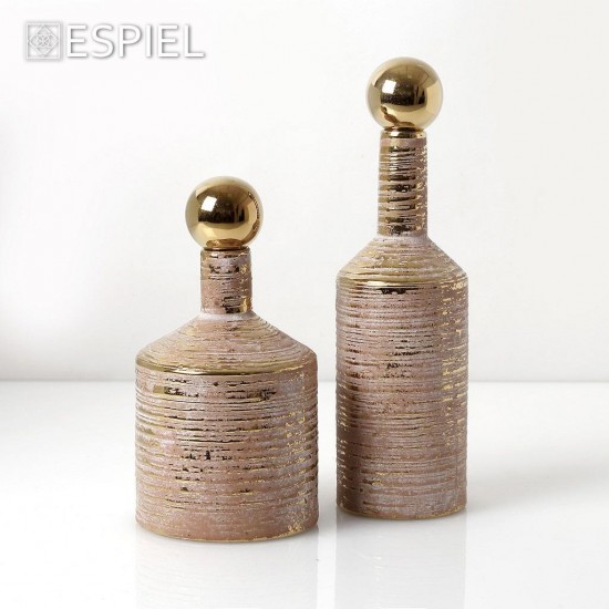 Espiel Διακοσμητικό Βάζο Κεραμικό/Χάλκινο 11x11x31cm VOS207