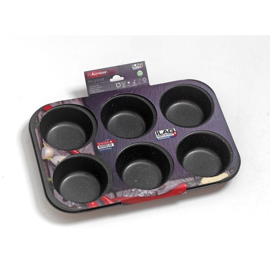 Keystone Jumbo Φόρμα Ζαχαροπλαστικής για Cupcakes/Muffins από Αλουμίνιο 6 Θέσεων 31.3x21.5x4εκ. 03.62.06 Keystone Jumbo Φόρμα Ζαχαροπλαστικής για Cupcakes/Muffins από Αλουμίνιο 6 Θέσεων 31.3x21.5x4εκ. 03.62.06