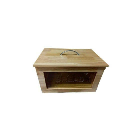 Karvounis Bros Ψωμιέρα με Καπάκι Ξύλινη σε Natural Χρώμα 31.5x21x17εκ 1217-NAT