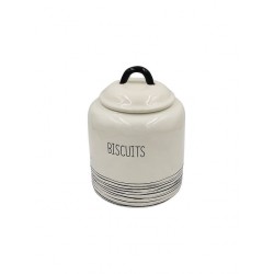 Karvounis Bros Μπισκοτιέρα Κεραμική Λευκή 14x14x18.6εκ. JW175482