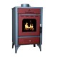 Thermosteel Θερμάστρα Ξύλου Ατσάλινη 12kw Γκρί-Κόκκινη X20