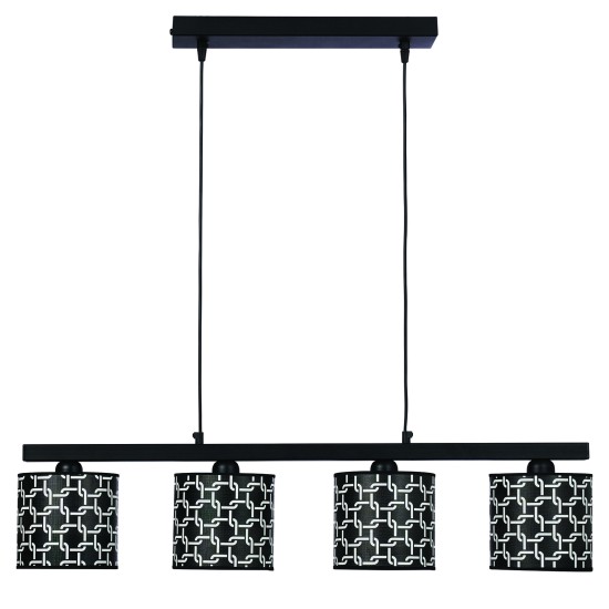 Φωτιστικό Πολύφωτο 4φ Μέταλλο/Αμπαζούρ μαύρο Ε27 Φωτιστικό Πολύφωτο 4φ Μέταλλο/Αμπαζούρ μαύρο Ε27