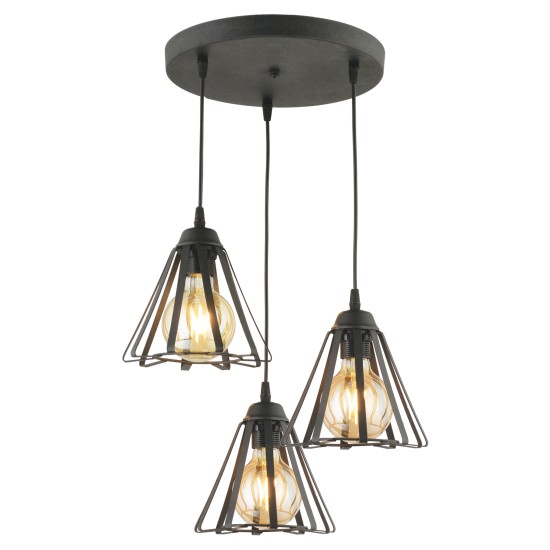 PDT 1255-3 BK 3/Φ ΤΡΙΓΩΝΑ ΣΕ ΡΟΖΕΤΑ 3ΧΕ27 PDT 1255-3 BK 3/Φ ΤΡΙΓΩΝΑ ΣΕ ΡΟΖΕΤΑ 3ΧΕ27