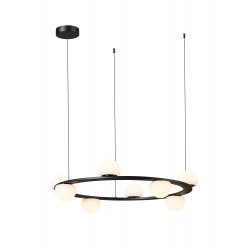 PDC 565-8 ΠΟΛΥΦΩΤΟ 8/Φ LED ΜΑΥΡΟ ΜΕ ΓΛΟΜΠΟΥΣ 8x7W 3000K 3300 LUM