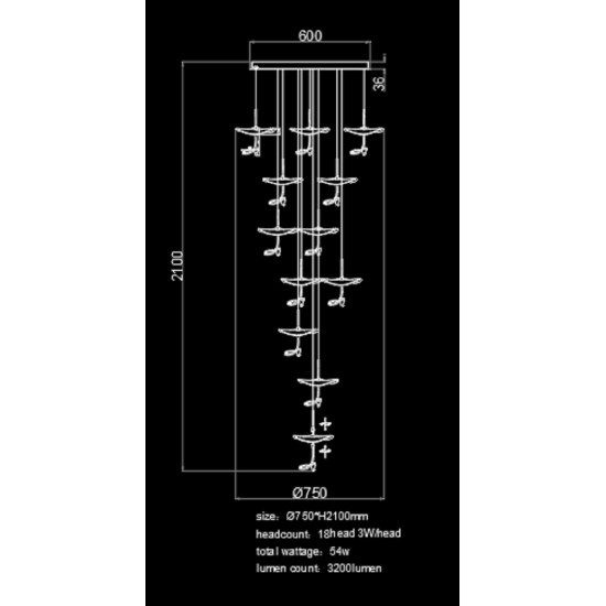 PDC 1290-18 ΠΟΛΥΦΩΤΟ ΜΠΡΟΥΤΖΙΝΟ LED ME ΦΥΛΛΑ ΝΟΥΦΑΡΑ ΧΡΥΣΑ