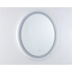 MIC-07 ΚΑΘΡΕΠΤΗΣ WH ΣΤΡΟΓΓΥΛΟΣ ΛΕΥΚΗ ΚΟΡΝΙΖΑ LED ΦΩΤΙΣΜΟ TOUCH