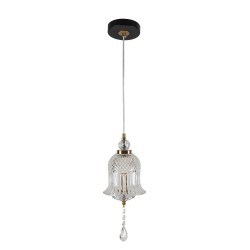 PDC 723-1 TR ΓΥΑΛΙΝΗ ΚΑΜΠΑΝΑ LED-5W  ΜΕ ΔΙΑΚΟΣΜΗΤΙΚΟ ΚΡΥΣΤΑΛΛΟ