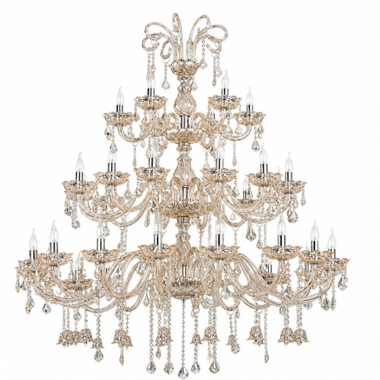 Artekko Chandelier Helios Πολυέλαιος 36φωτος Ε14 με Σαμπανιζέ Κρύσταλλα (130x130x180)cm Artekko Chandelier Helios Πολυέλαιος 36φωτος Ε14 με Σαμπανιζέ Κρύσταλλα (130x130x180)cm