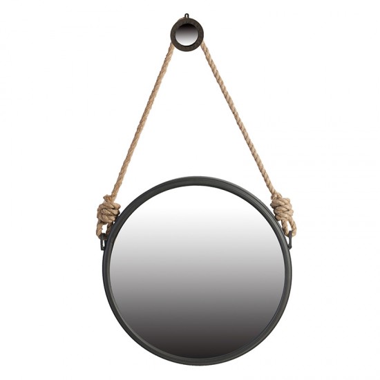 Artekko Mirror Καθρέπτης Τοίχου Μέταλλo/Γυαλί/Σχοινί Μαύρο (49.5x4.5x49.5)cm Artekko Mirror Καθρέπτης Τοίχου Μέταλλo/Γυαλί/Σχοινί Μαύρο (49.5x4.5x49.5)cm