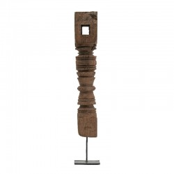Artekko Pila Totem Κηροπήγιο Τοτέμ Ξύλο/Μέταλλο Καφέ/Μαύρο (10x10x68)cm Artekko Pila Totem Κηροπήγιο Τοτέμ Ξύλο/Μέταλλο Καφέ/Μαύρο (10x10x68)cm