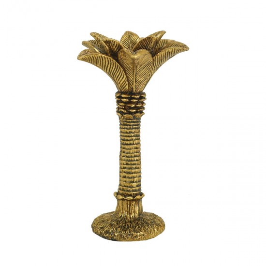 Artekko Palm Tree Χρυσό Διακοσμητικό Κηροπήγιο Ρητίνης (14.5x14.5x26.5)cm Artekko Palm Tree Χρυσό Διακοσμητικό Κηροπήγιο Ρητίνης (14.5x14.5x26.5)cm