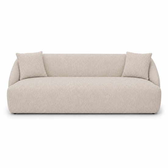 Artekko Novar Μπεζ Υφασμάτινος Τριθέσιος Καναπές (225x98x77)cm
