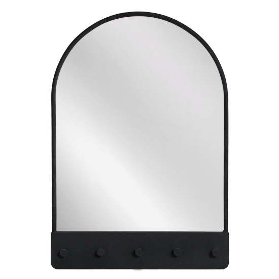 Artekko Mirror Μαύρος Μεταλλικός Καθρέπτης Τοίχου με Κρεμάστρα (61x5x87)cm