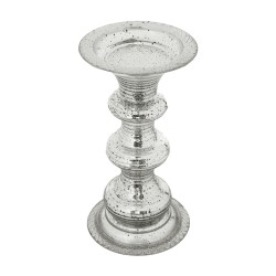 Artekko Pillar Ασημί Αντικέ Γυάλινο Κηροπήγιο (15.6x15.6x30)cm Artekko Pillar Ασημί Αντικέ Γυάλινο Κηροπήγιο (15.6x15.6x30)cm