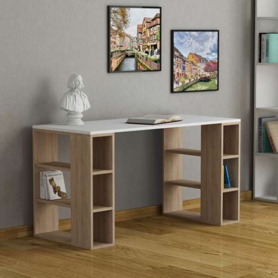 Artekko Elex MDF Γραφείο με Ράφια (140x60x75)cm Artekko Elex MDF Γραφείο με Ράφια (140x60x75)cm