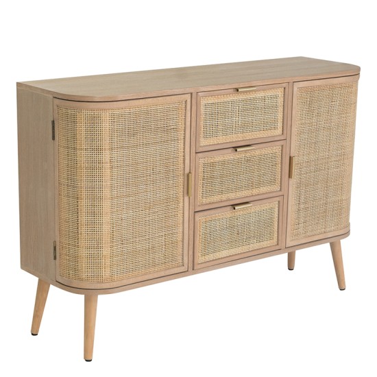 Artekko Cons MDF Μπουφές με Ψάθα σε Φυσική Απόχρωση (119x40x81)cm Artekko Cons MDF Μπουφές με Ψάθα σε Φυσική Απόχρωση (119x40x81)cm
