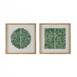 Artekko Mosaic Πίνακες με Διακοσμητικές Πράσινες Πέτρες σε Ξύλινη Κορνίζα (60x60x3)cm 2pcs Artekko Mosaic Πίνακες με Διακοσμητικές Πράσινες Πέτρες σε Ξύλινη Κορνίζα (60x60x3)cm 2pcs