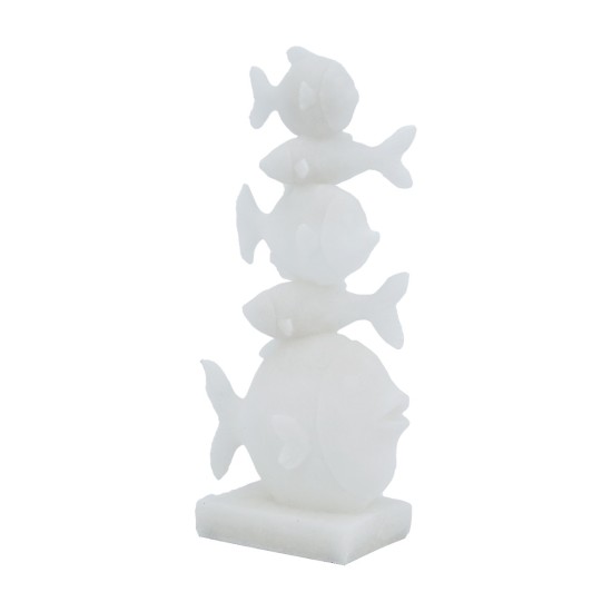 Artekko Animal Λευκά Διακοσμητικά Ψάρια Ρητίνης (16x8.2x30.5)cm