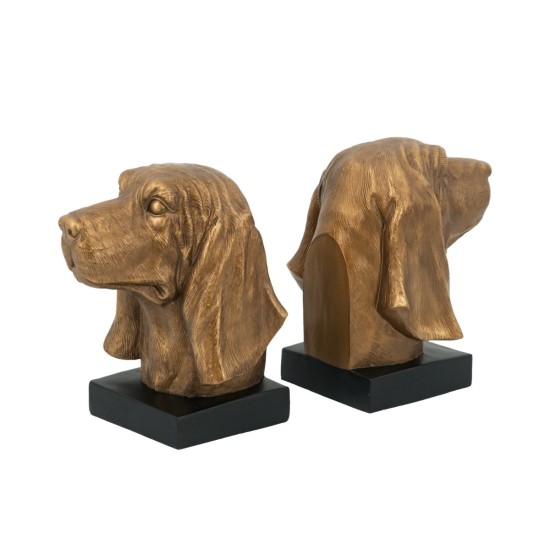 Artekkol Bookends Μπρονζέ Βιβλιοστάτες Ρητίνης με Σκυλιά (17.8x15x22)cm 2pcs Artekkol Bookends Μπρονζέ Βιβλιοστάτες Ρητίνης με Σκυλιά (17.8x15x22)cm 2pcs