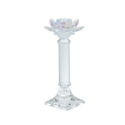Artekko Lotus Διάφανο Γυάλινο Κηροπήγιο (10.8x10.8x23)cm