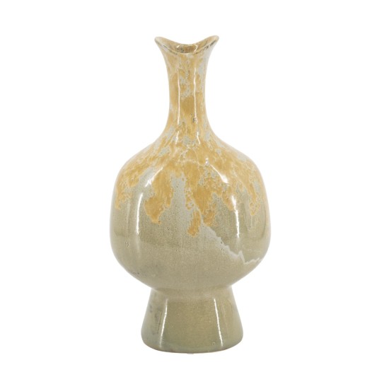 Artekko Glazed Πράσινο Κεραμικό Διακοσμητικό Βάζο (20.5x14x40.5)cm