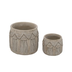 Artekko Cement Μπεζ Τσιμεντένια Κασπώ (19.5x19.5x17)cm 2pcs Artekko Cement Μπεζ Τσιμεντένια Κασπώ (19.5x19.5x17)cm 2pcs