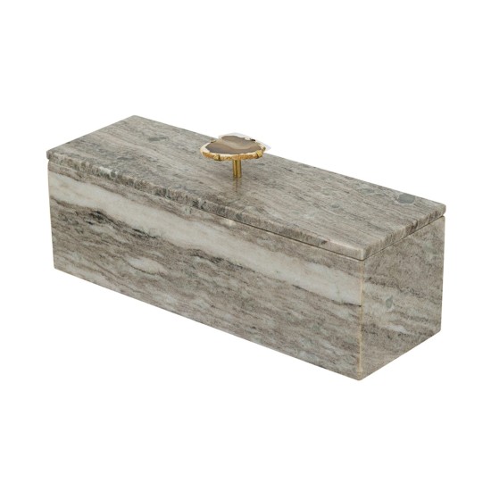 Artekko Marble Γκρι Μαρμάρινο Διακοσμητικό Κουτί Κοσμηματοθήκη με Αχάτη (38x12.5x16)cm Artekko Marble Γκρι Μαρμάρινο Διακοσμητικό Κουτί Κοσμηματοθήκη με Αχάτη (38x12.5x16)cm