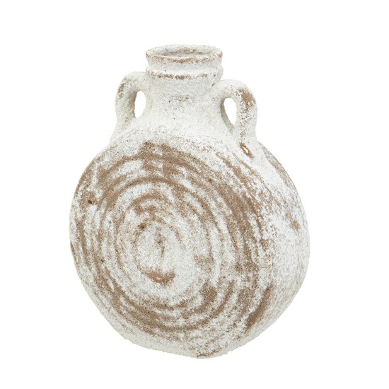 Artekko Antique Λευκό Κεραμικό Βάζο με Καφέ Λεπτομέρειες (18.5x8x23)cm Artekko Antique Λευκό Κεραμικό Βάζο με Καφέ Λεπτομέρειες (18.5x8x23)cm
