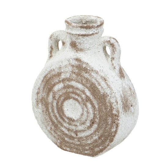 Artekko Antique Λευκό Κεραμικό Βάζο με Καφέ Λεπτομέρειες (15.5x7x19.5)cm Artekko Antique Λευκό Κεραμικό Βάζο με Καφέ Λεπτομέρειες (15.5x7x19.5)cm