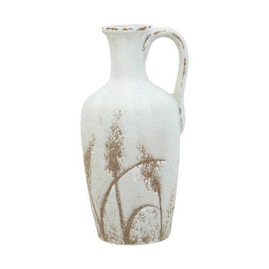 Artekko Antique Λευκό Κεραμικό Βάζο με Καφέ Λεπτομέρειες (17x15.5x34)cm Artekko Antique Λευκό Κεραμικό Βάζο με Καφέ Λεπτομέρειες (17x15.5x34)cm
