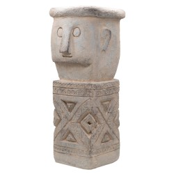 Artekko Totem Διακοσμητικό Γκρι Κασπώ από Μαγνήσιο (20x19x50)cm Artekko Totem Διακοσμητικό Γκρι Κασπώ από Μαγνήσιο (20x19x50)cm