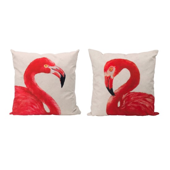 Artekko Pillow Μαξιλάρι με Φλαμίγκο Ύφασμα Μπεζ Ροζ (57.6x57.9x14)cm Σετ/2 Artekko Pillow Μαξιλάρι με Φλαμίγκο Ύφασμα Μπεζ Ροζ (57.6x57.9x14)cm Σετ/2