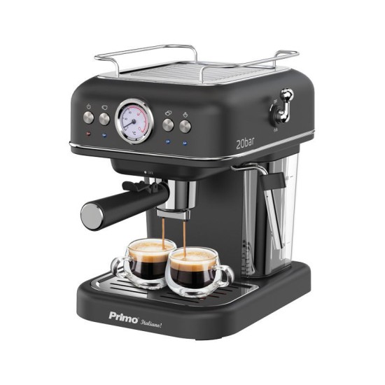 Μηχανή Καφέ Espresso PREM-40444 Primo Eco 20Bar 3σε1 Αναλογικό καντράν θερμοκρασίας Μαύρη-Chrome