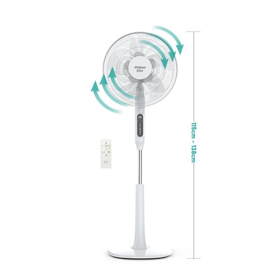 Ανεμιστήρας Ορθοστάτης PRSF-80614D Primo 16'' 40εκ. Με Τηλεχειριστήριο και DC μοτέρ Λευκός