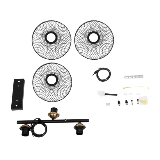 GLOBOSTAR® VERONA 00586 Μοντέρνο Κρεμαστό Φωτιστικό Οροφής με Ντουί 3 x E27 AC 220-240V IP20 - Μαύρο & Χρυσό - Μ50 x Π28 x Υ20cm GLOBOSTAR® VERONA 00586 Μοντέρνο Κρεμαστό Φωτιστικό Οροφής με Ντουί 3 x E27 AC 220-240V IP20 - Μαύρο & Χρυσό - Μ50 x Π28 x Υ20cm