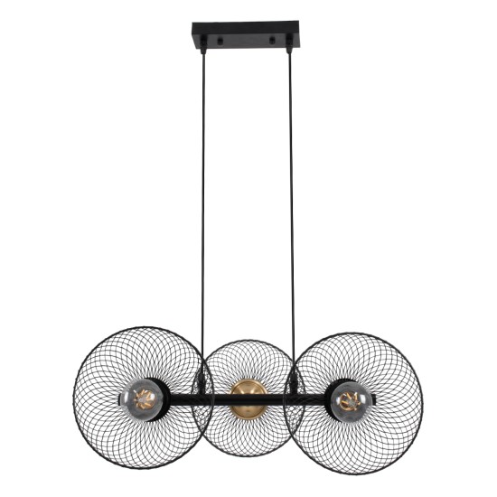 GLOBOSTAR® VERONA 00586 Μοντέρνο Κρεμαστό Φωτιστικό Οροφής με Ντουί 3 x E27 AC 220-240V IP20 - Μαύρο & Χρυσό - Μ50 x Π28 x Υ20cm GLOBOSTAR® VERONA 00586 Μοντέρνο Κρεμαστό Φωτιστικό Οροφής με Ντουί 3 x E27 AC 220-240V IP20 - Μαύρο & Χρυσό - Μ50 x Π28 x Υ20cm