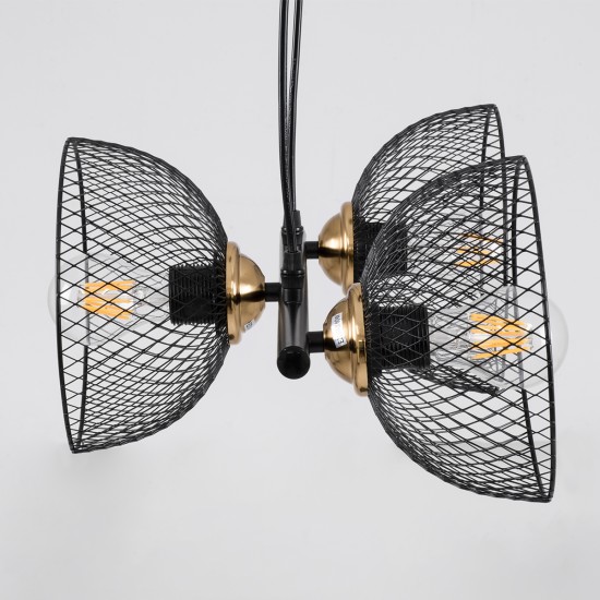 GLOBOSTAR® VERONA 00586 Μοντέρνο Κρεμαστό Φωτιστικό Οροφής με Ντουί 3 x E27 AC 220-240V IP20 - Μαύρο & Χρυσό - Μ50 x Π28 x Υ20cm GLOBOSTAR® VERONA 00586 Μοντέρνο Κρεμαστό Φωτιστικό Οροφής με Ντουί 3 x E27 AC 220-240V IP20 - Μαύρο & Χρυσό - Μ50 x Π28 x Υ20cm