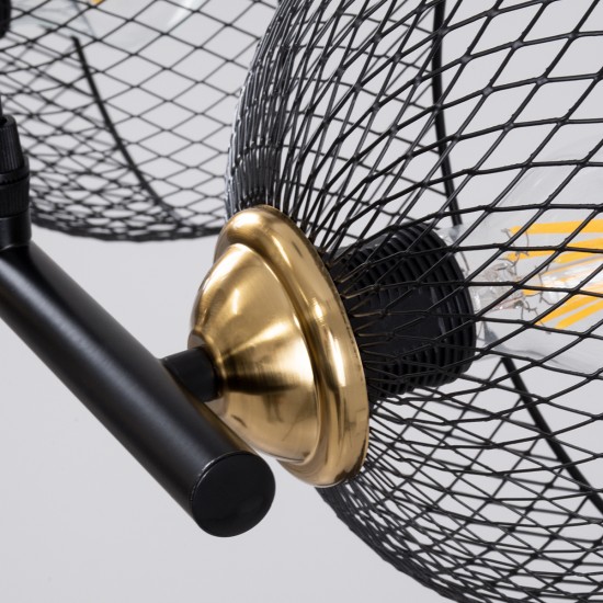 GLOBOSTAR® VERONA 00586 Μοντέρνο Κρεμαστό Φωτιστικό Οροφής με Ντουί 3 x E27 AC 220-240V IP20 - Μαύρο & Χρυσό - Μ50 x Π28 x Υ20cm GLOBOSTAR® VERONA 00586 Μοντέρνο Κρεμαστό Φωτιστικό Οροφής με Ντουί 3 x E27 AC 220-240V IP20 - Μαύρο & Χρυσό - Μ50 x Π28 x Υ20cm