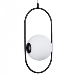 GLOBOSTAR® HAMBURG 00591 Μοντέρνο Κρεμαστό Φωτιστικό Οροφής με Ντουί 1 x E14 AC 220-240V IP20 - Μαύρο & Λευκό - Μ25 x Π20 x Υ50cm