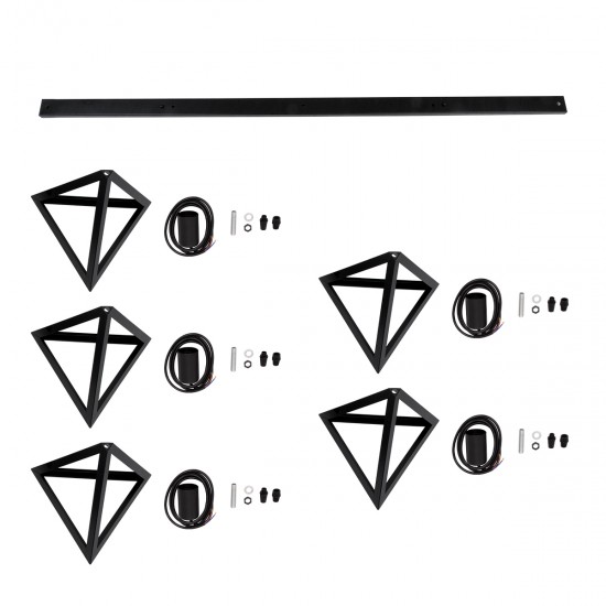 GLOBOSTAR® TRIANGLE 00608 Μοντέρνο Κρεμαστό Φωτιστικό Οροφής με Ντουί 5 x E27 AC 220-240V IP20 - Μαύρο - Μ170 x Π22 x Y130cm GLOBOSTAR® TRIANGLE 00608 Μοντέρνο Κρεμαστό Φωτιστικό Οροφής με Ντουί 5 x E27 AC 220-240V IP20 - Μαύρο - Μ170 x Π22 x Y130cm