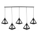 GLOBOSTAR® TRIANGLE 00608 Μοντέρνο Κρεμαστό Φωτιστικό Οροφής με Ντουί 5 x E27 AC 220-240V IP20 - Μαύρο - Μ170 x Π22 x Y130cm GLOBOSTAR® TRIANGLE 00608 Μοντέρνο Κρεμαστό Φωτιστικό Οροφής με Ντουί 5 x E27 AC 220-240V IP20 - Μαύρο - Μ170 x Π22 x Y130cm
