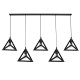 GLOBOSTAR® TRIANGLE 00608 Μοντέρνο Κρεμαστό Φωτιστικό Οροφής με Ντουί 5 x E27 AC 220-240V IP20 - Μαύρο - Μ170 x Π22 x Y130cm GLOBOSTAR® TRIANGLE 00608 Μοντέρνο Κρεμαστό Φωτιστικό Οροφής με Ντουί 5 x E27 AC 220-240V IP20 - Μαύρο - Μ170 x Π22 x Y130cm
