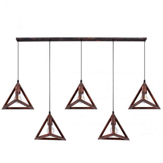 GLOBOSTAR® TRIANGLE 00609 Μοντέρνο Κρεμαστό Φωτιστικό Οροφής με Ντουί 5 x E27 AC 220-240V IP20 - Χάλκινο - Μ170 x Π22 x Y130cm GLOBOSTAR® TRIANGLE 00609 Μοντέρνο Κρεμαστό Φωτιστικό Οροφής με Ντουί 5 x E27 AC 220-240V IP20 - Χάλκινο - Μ170 x Π22 x Y130cm