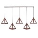 GLOBOSTAR® TRIANGLE 00609 Μοντέρνο Κρεμαστό Φωτιστικό Οροφής με Ντουί 5 x E27 AC 220-240V IP20 - Χάλκινο - Μ170 x Π22 x Y130cm GLOBOSTAR® TRIANGLE 00609 Μοντέρνο Κρεμαστό Φωτιστικό Οροφής με Ντουί 5 x E27 AC 220-240V IP20 - Χάλκινο - Μ170 x Π22 x Y130cm