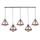 GLOBOSTAR® TRIANGLE 00609 Μοντέρνο Κρεμαστό Φωτιστικό Οροφής με Ντουί 5 x E27 AC 220-240V IP20 - Χάλκινο - Μ170 x Π22 x Y130cm GLOBOSTAR® TRIANGLE 00609 Μοντέρνο Κρεμαστό Φωτιστικό Οροφής με Ντουί 5 x E27 AC 220-240V IP20 - Χάλκινο - Μ170 x Π22 x Y130cm