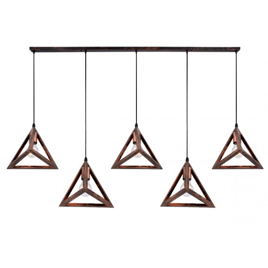 GLOBOSTAR® TRIANGLE 00609 Μοντέρνο Κρεμαστό Φωτιστικό Οροφής με Ντουί 5 x E27 AC 220-240V IP20 - Χάλκινο - Μ170 x Π22 x Y130cm GLOBOSTAR® TRIANGLE 00609 Μοντέρνο Κρεμαστό Φωτιστικό Οροφής με Ντουί 5 x E27 AC 220-240V IP20 - Χάλκινο - Μ170 x Π22 x Y130cm