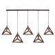 GLOBOSTAR® TRIANGLE 00609 Μοντέρνο Κρεμαστό Φωτιστικό Οροφής με Ντουί 5 x E27 AC 220-240V IP20 - Χάλκινο - Μ170 x Π22 x Y130cm GLOBOSTAR® TRIANGLE 00609 Μοντέρνο Κρεμαστό Φωτιστικό Οροφής με Ντουί 5 x E27 AC 220-240V IP20 - Χάλκινο - Μ170 x Π22 x Y130cm
